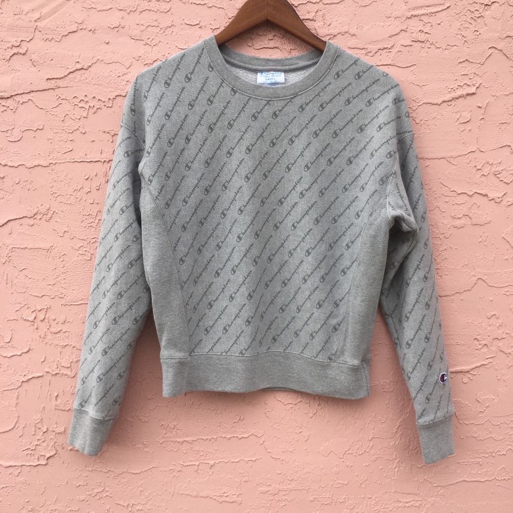 Champion Reverse Weave Sweatshirt Gray Unisex Size Small